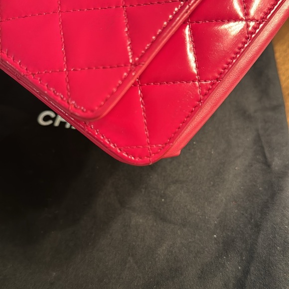 Authentic Chanel Pink Quilted Patent WOC Wallet on Chain - Picture 10 of 13